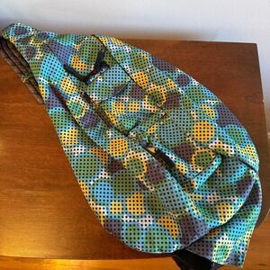 KAVU Rope Sling Crossbody Backpack – Blue, Yellow & Green Dot Pattern